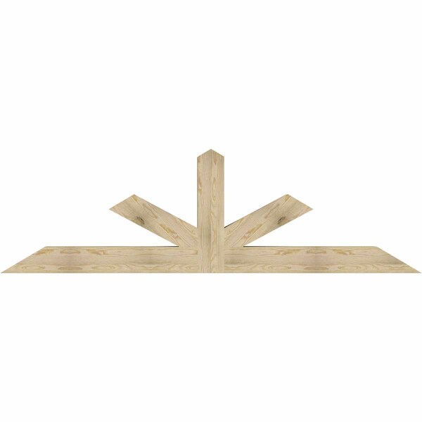 Ekena Millwork Saratoga Rough Sawn Timber Gable Bracket, Douglas Fir, 96"W x 28"H x 6"D x 6"F, 7/12 Pitch GBW096X28X0606SAR00RDF - main